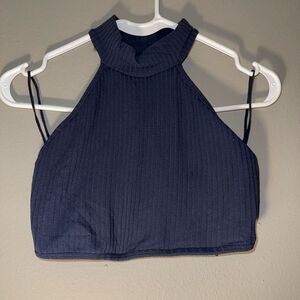 Free people movement Midnight Blue Ribbed Tank Top Small #715